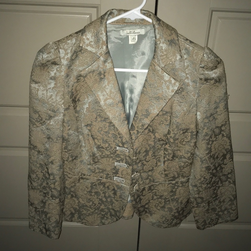 Brocade peplum blazer